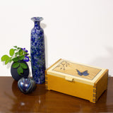 Blue Butterfly Marquetry Box