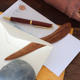 Hand Carved Gum Leaf Bookmark/Letter Opener