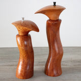 Sculptured Pair She Oak Salt & Pepper Mills