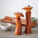 Sculptured Pair She Oak Salt & Pepper Mills