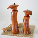 Sculptured Pair She Oak Salt & Pepper Mills