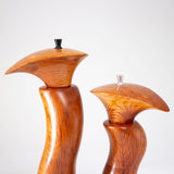 Sculptured Pair She Oak Salt & Pepper Mills