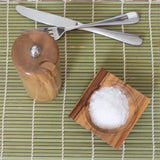 Gift Bundle: Tassie Sassafras Pepper Mill & Square Sassafras Salt Bowl