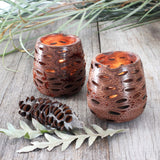 Boxed Pair of Banksia Nut Tea Light Candle Holders