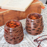 Boxed Pair of Banksia Nut Tea Light Candle Holders