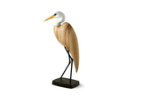 Side view of a Egret Head Down against a white background