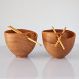 Fine Turned Silky Oak Rice Bowls