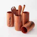 Red Hardwood Utensil Holder