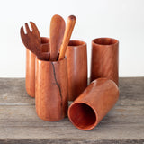 Red Hardwood Utensil Holder