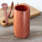 Red Hardwood Utensil Holder