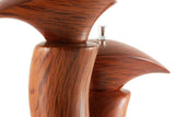 Woodgrain detail on Sculptured She Oak Salt & Pepper Mills