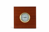 Front view picture of a Square Jarrah Desk Clock