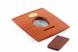 Square Jarrah Desk Clock with desk stand removed