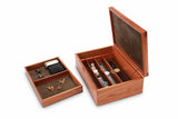 Watch & cufflinks in trays by a Tamar Blackwood Watch Box