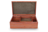 Tamar Large Tiger Myrtle Jewellery Box with Tray w/ open lid