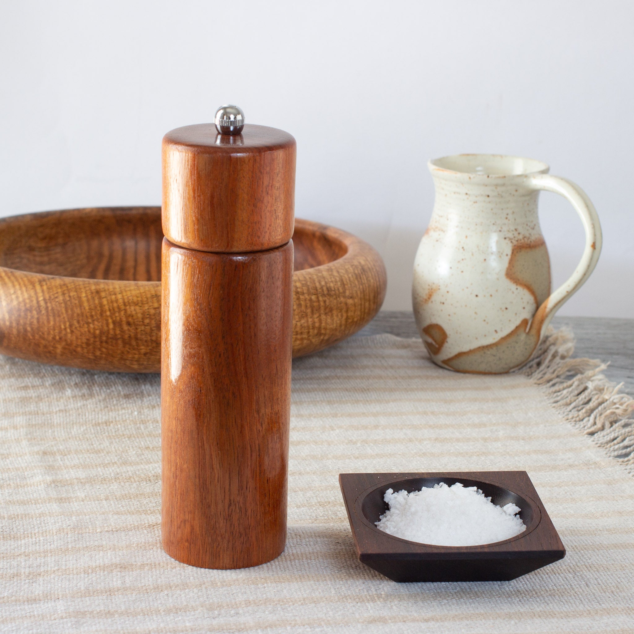 Gift Bundle: Tassie Blackwood Pepper Mill & Square Blackwood Salt Bowl