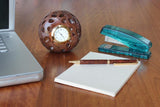 Picture of a Banksia wood Tony Desk Clock on a desk