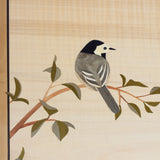 White Wagtail Marquetry Artwork