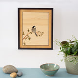 White Wagtail Marquetry Artwork